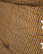 Embroidered plaid long-sleeved shirt