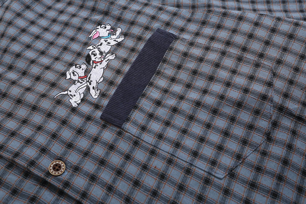 vintage puppy embroidered plaid shirt