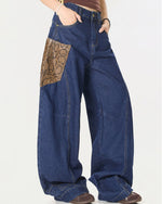 Panelled wide-leg trousers