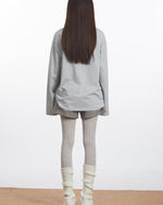 Retro casual cat crew neck top