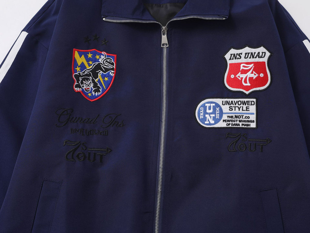 badge embroidered casual jacket