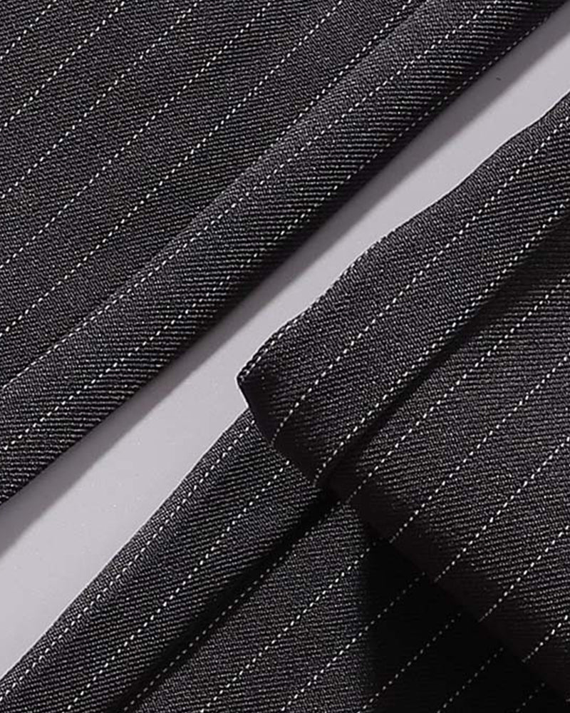 Embroidered striped trousers