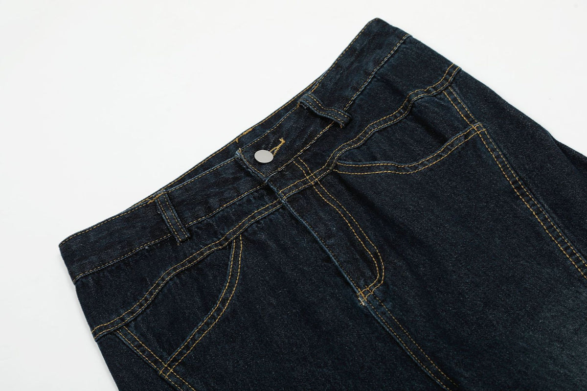 Retro simple loose jeans