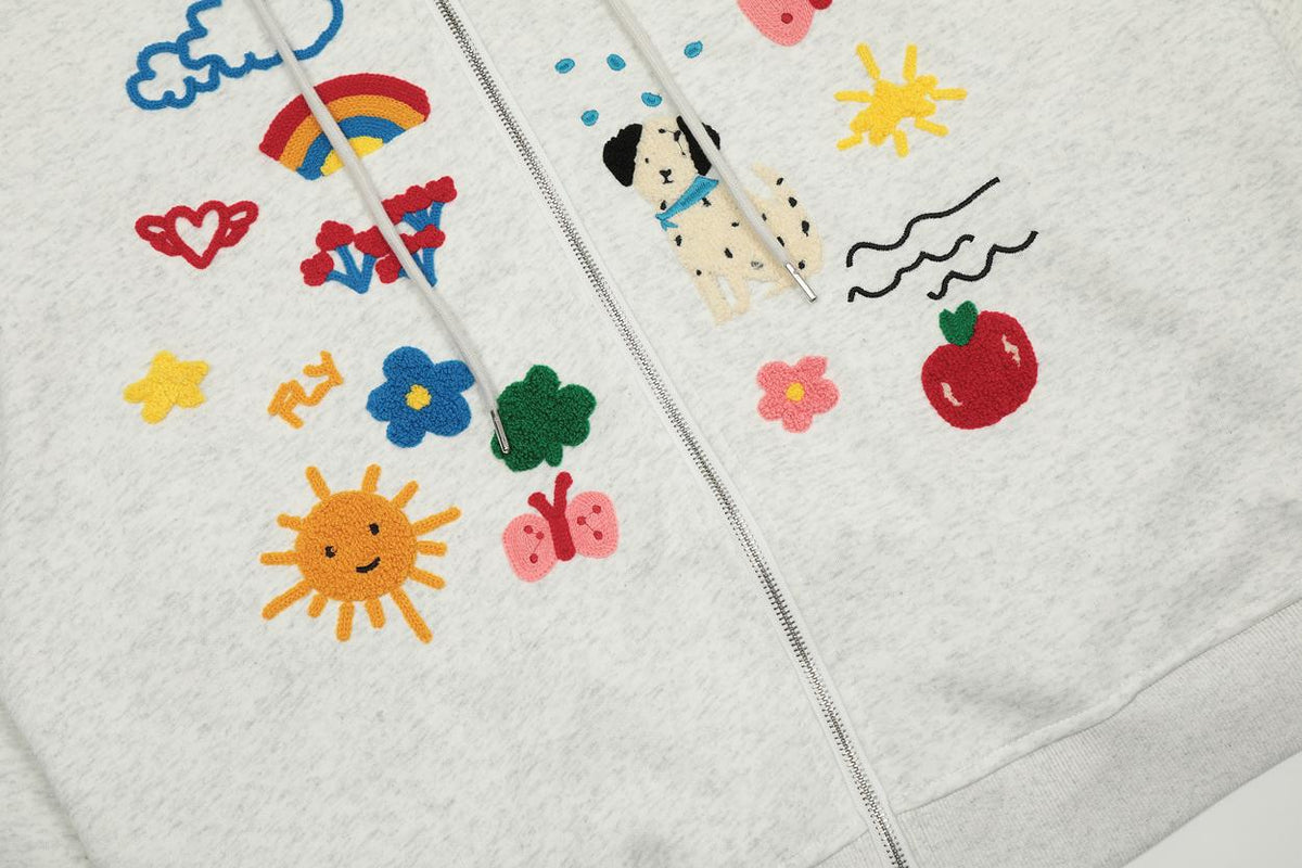 Cartoon embroidered jacket