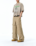 休閑口袋工裝褲