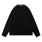 復古運動風撞色拼接長袖