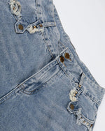 Studded distressed capri pants
