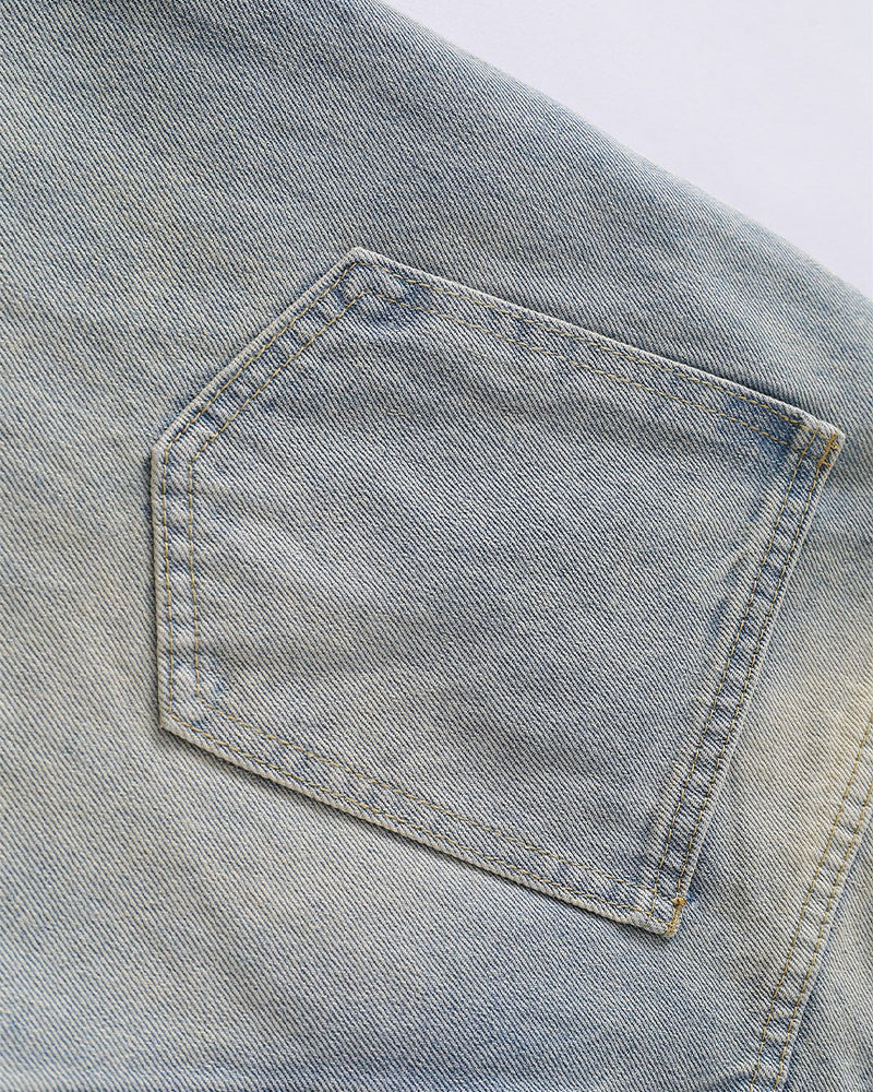 Washed straight jeans