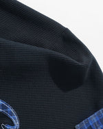 格子拼接翻領衛衣