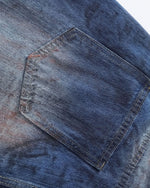 水洗牛仔直筒褲