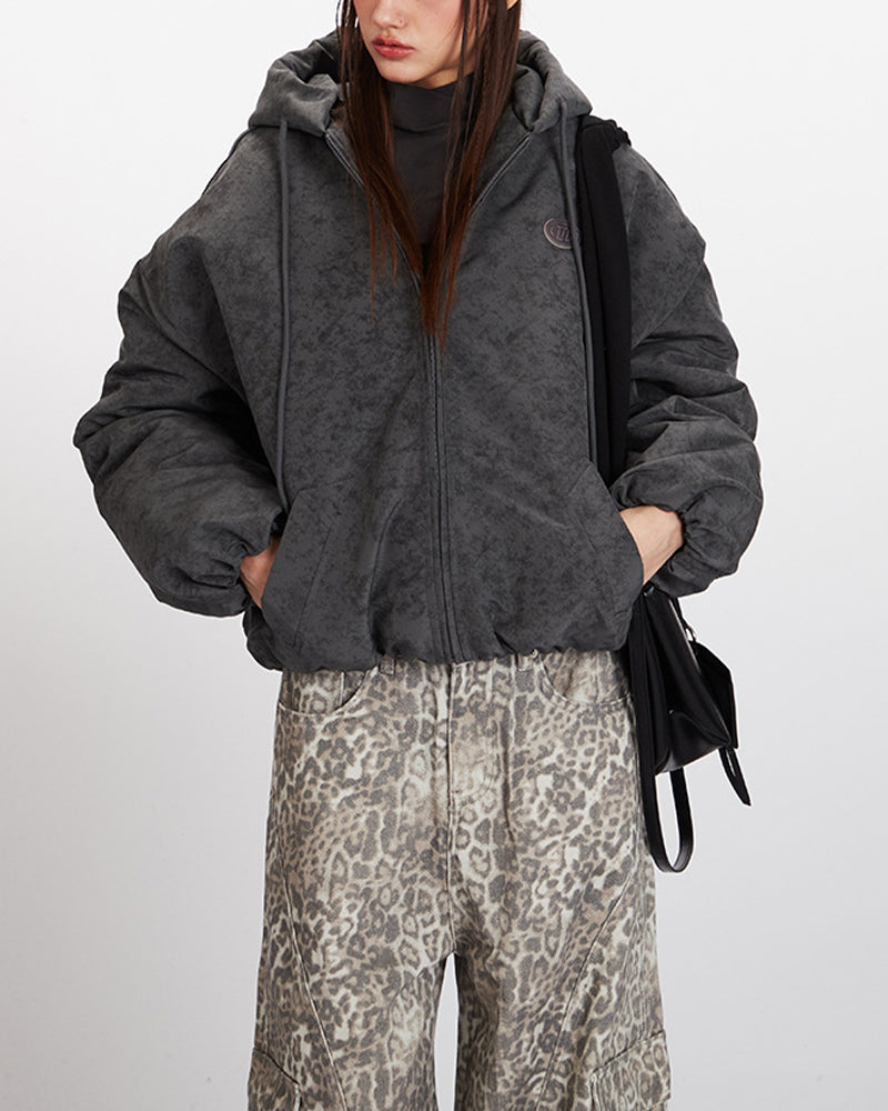 디스트레스드 후드 재킷