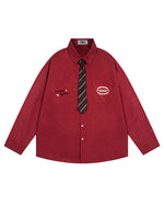 Casual Embroidered Long-Sleeved Shirt