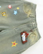 Fun straight-leg denim pants