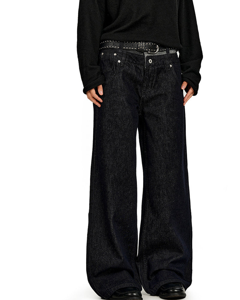 가짜 투피스 캐주얼 바지