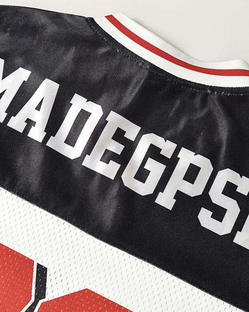 Contrast color stitching short sleeves