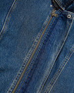 Washed stand-up collar denim jacket