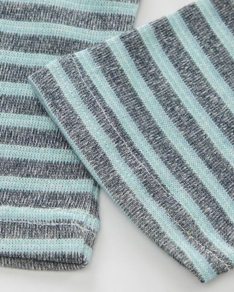 Striped crew neck versatile long sleeve