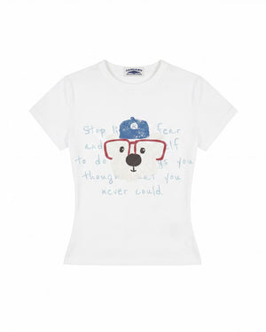 Puppy print short-sleeved T-shirt (women's)