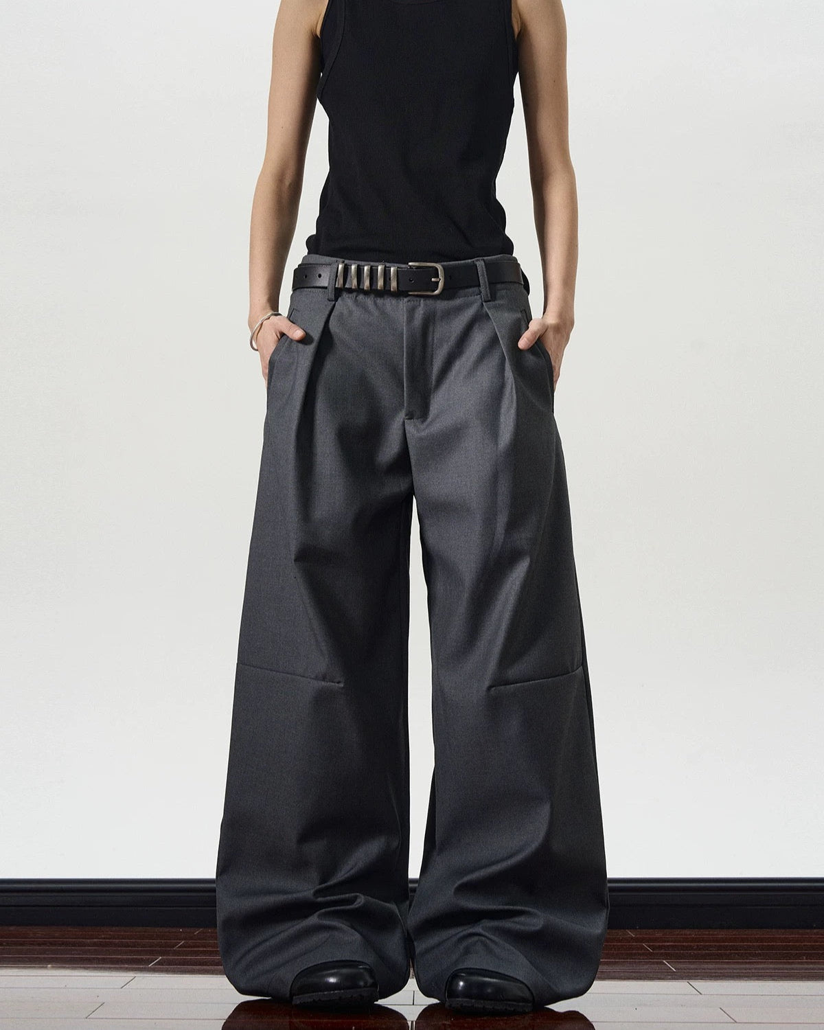 Retro loose straight casual pants