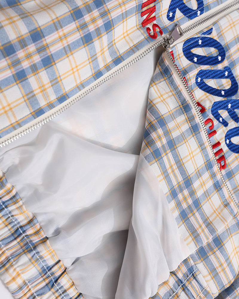 Retro plaid couple jacket