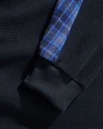 格子拼接翻領衛衣