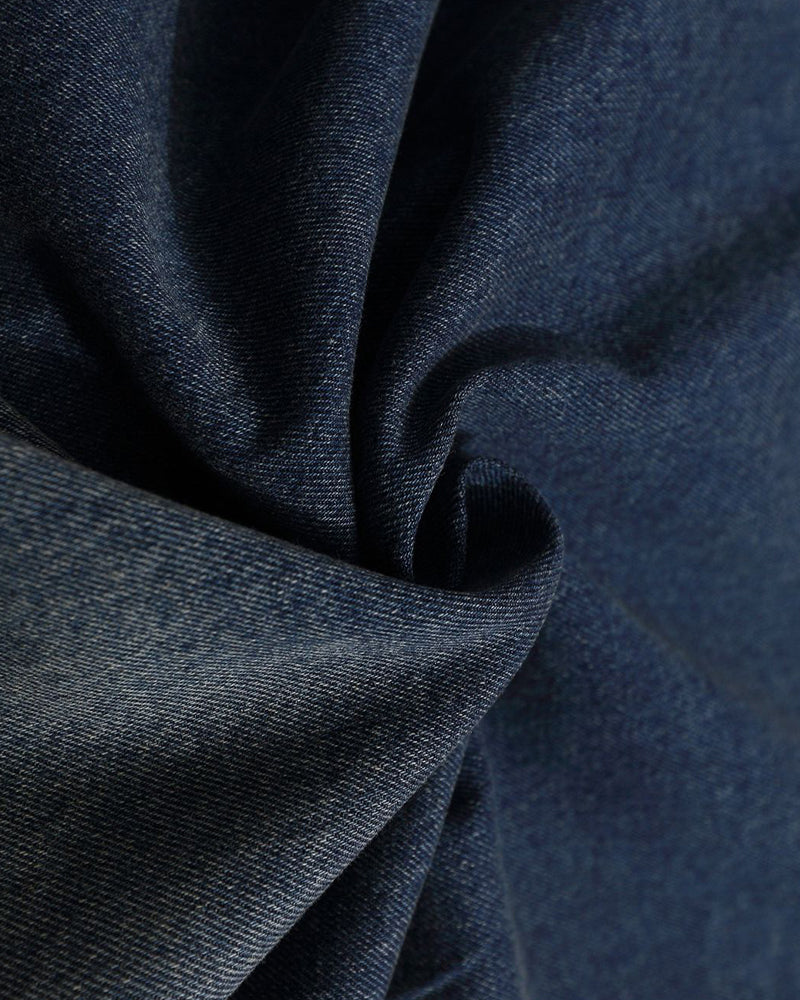 Color-blocked leopard print denim sweatshirt