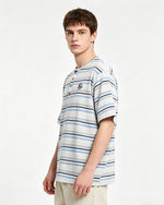 Retro striped short-sleeved shirt