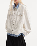 Retro plaid patchwork jacket