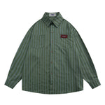 美式復古簡約條紋襯衫