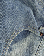 Washed distressed denim cropped shorts