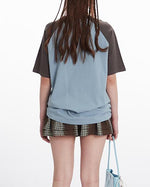 컬러블록 프린트 반팔