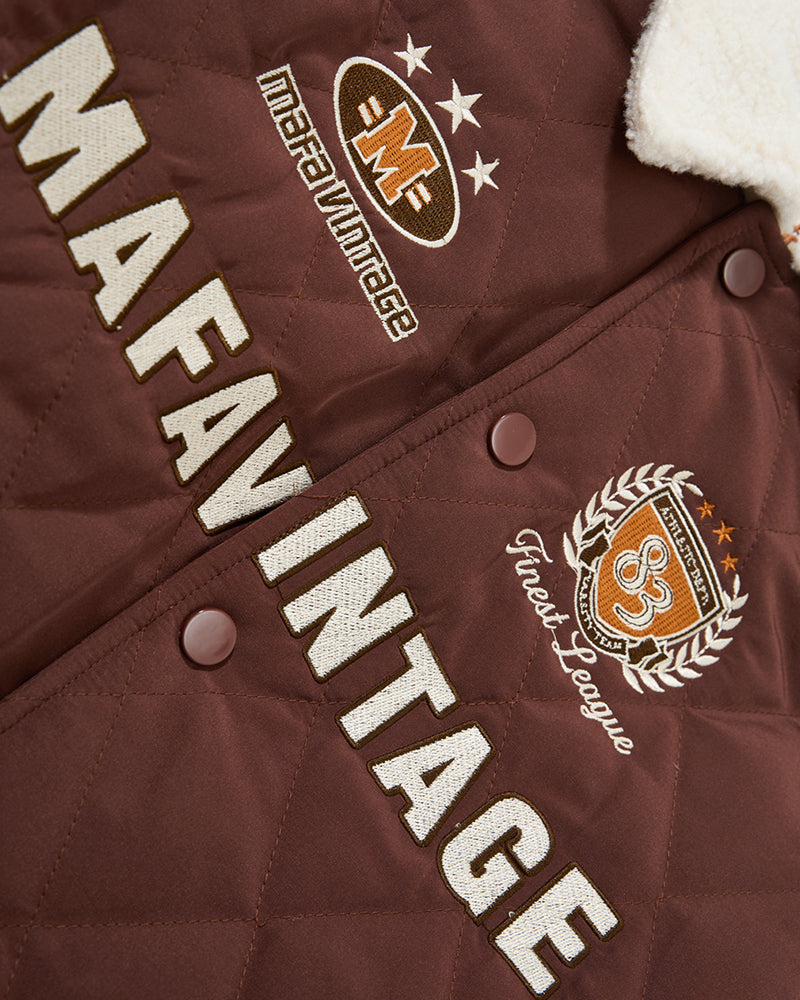 레트로 레터 자수 코튼 패딩 재킷