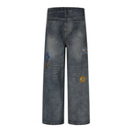 retro casual denim trousers