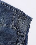 Vintage washed denim shorts