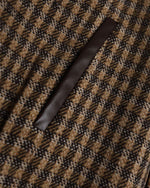 Retro color-blocked lapel coat