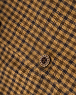 Embroidered plaid long-sleeved shirt