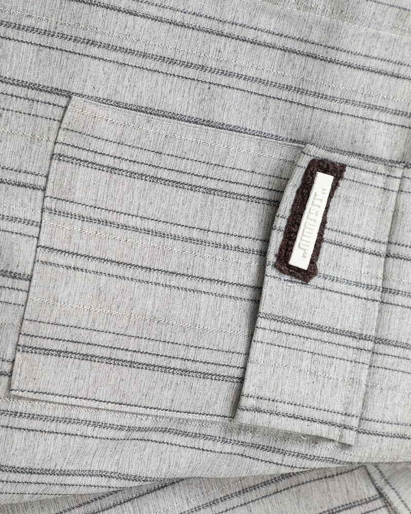 復古條紋長袖襯衫