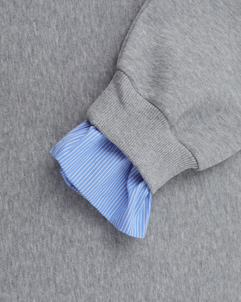 Badge Print Faux Two-Piece Sweatshirt