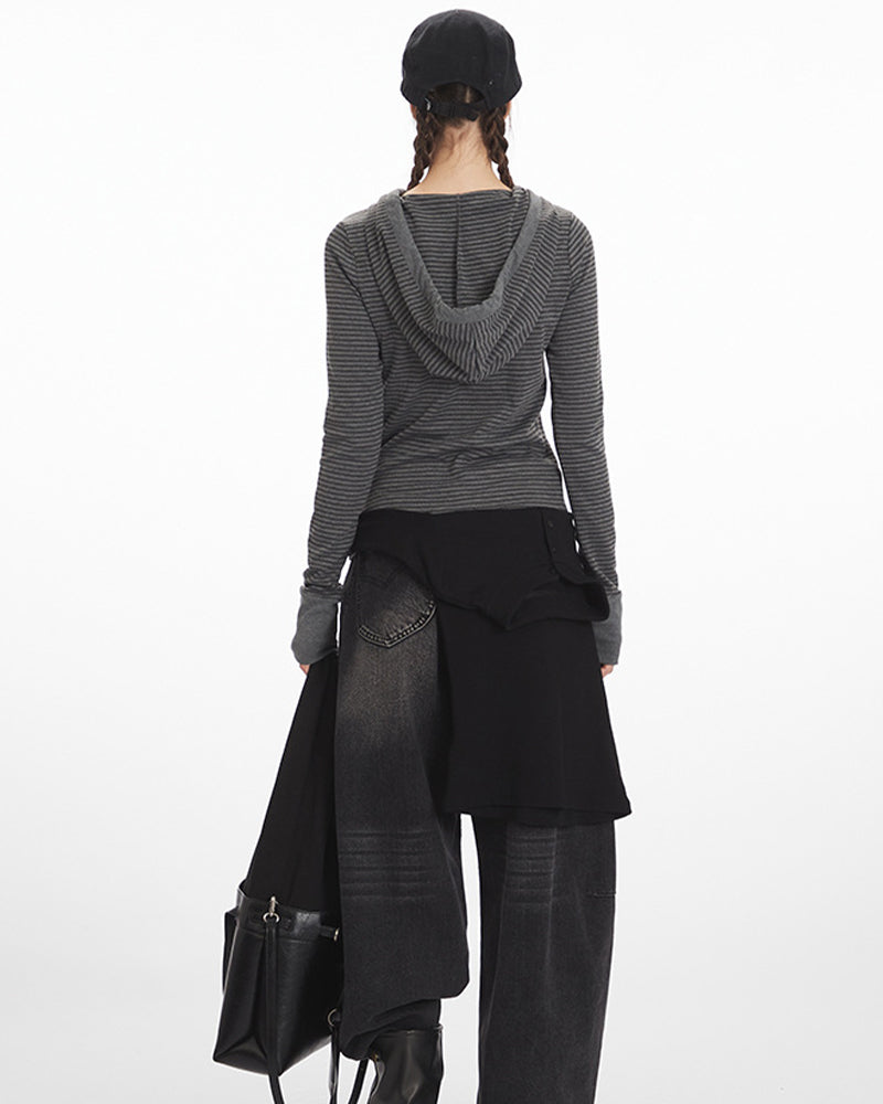 Slim-fit hooded long-sleeved top (women's)