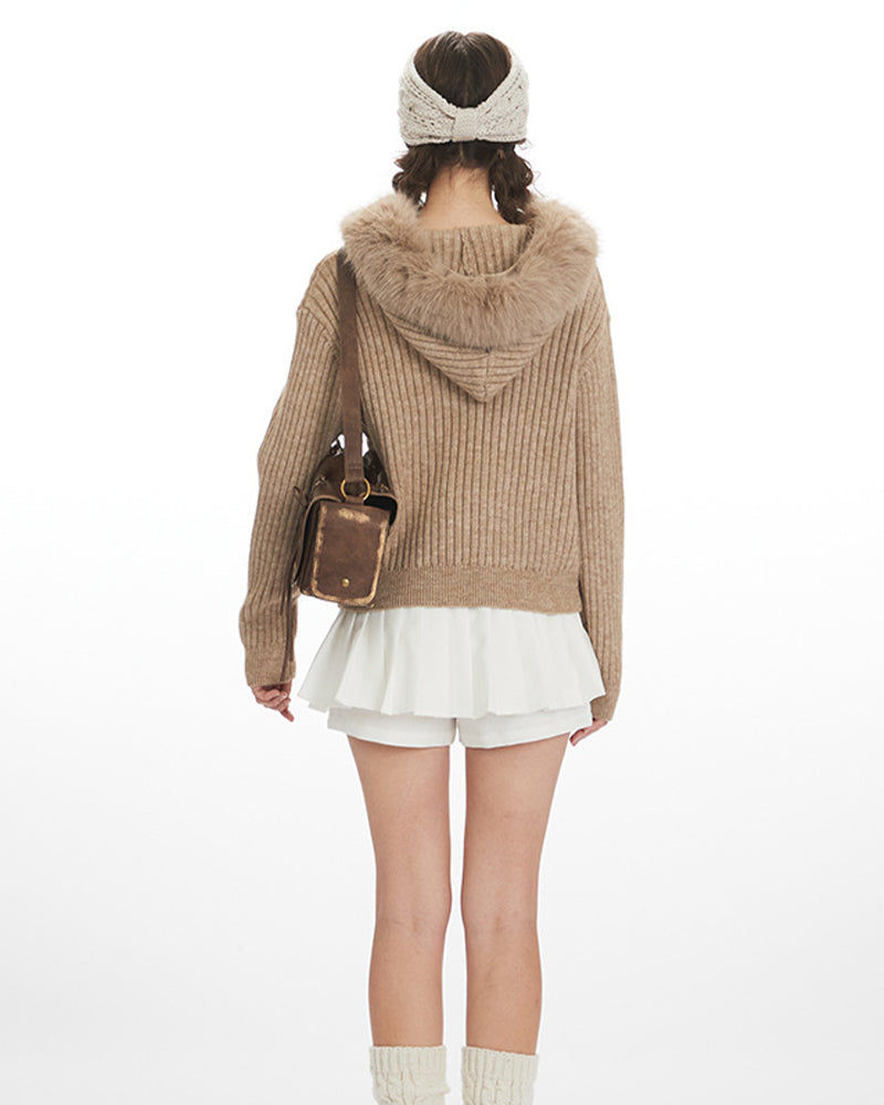 Slim-fit hooded sweater jacket (women's)