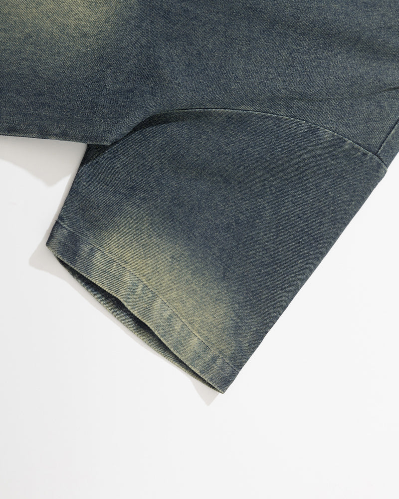 復古做舊水洗短袖