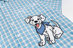 Cute embroidered puppy short-sleeved shirt