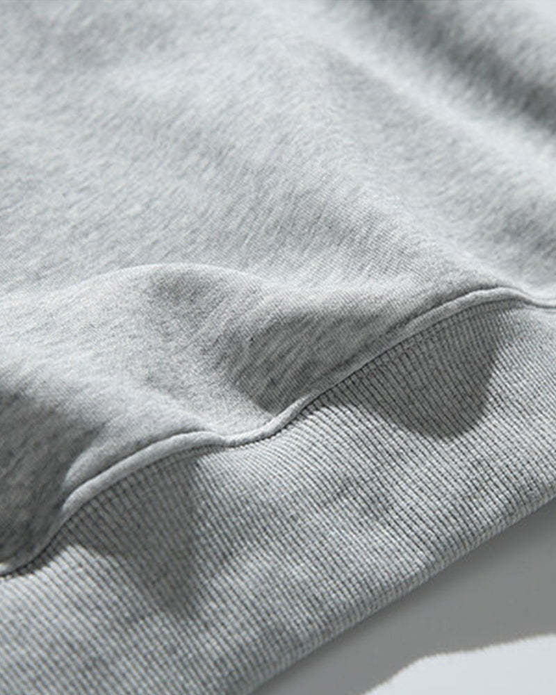 Solid color faux two-piece sweatshirt