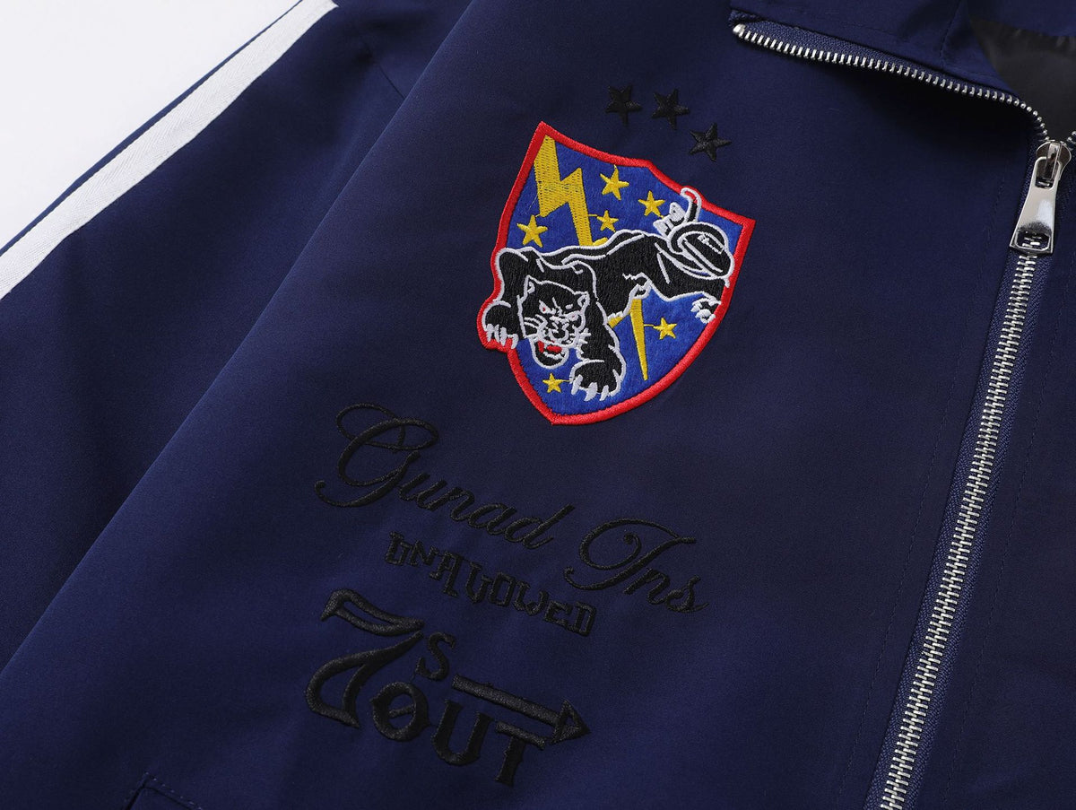 badge embroidered casual jacket