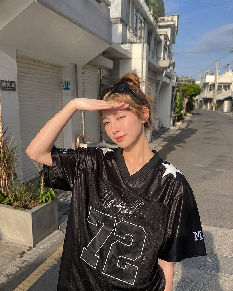 Spliced ​​sports short sleeves