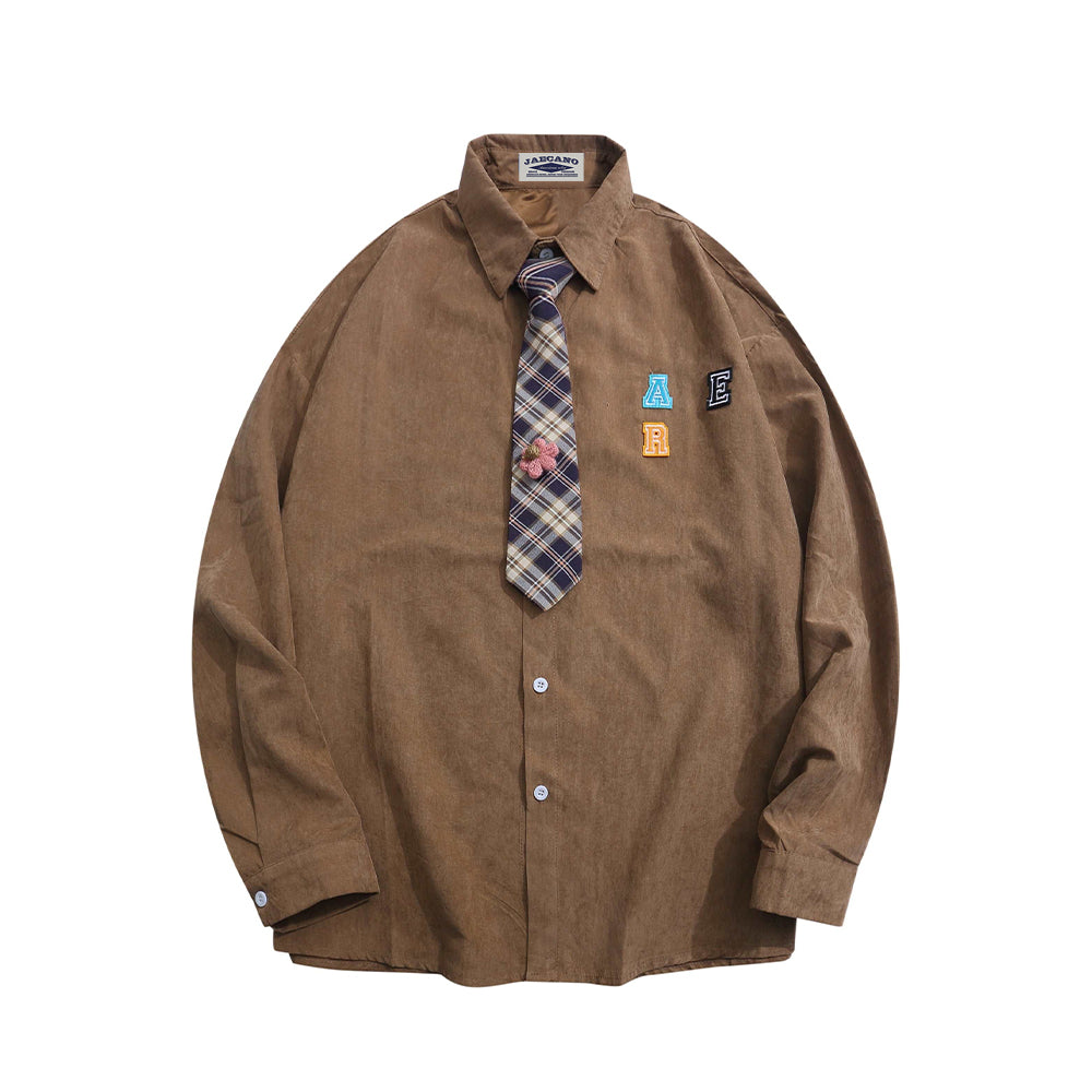 retro simple tie shirt