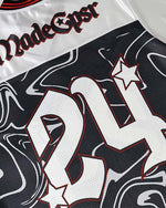 Color-blocked V-neck short-sleeved shirt