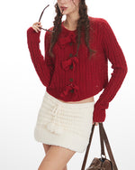 蝴蝶結長袖針織衫（女款）