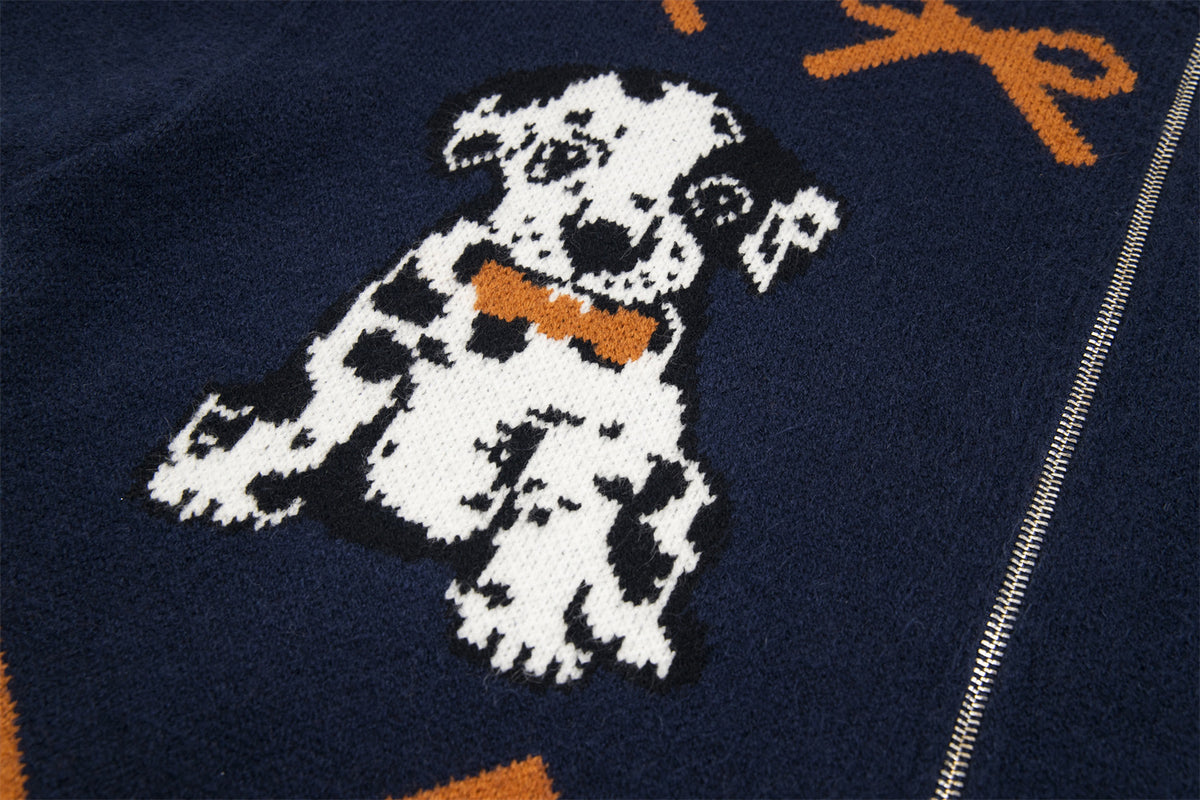 Fun dog cardigan sweater