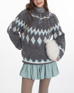 復古提花針織衫